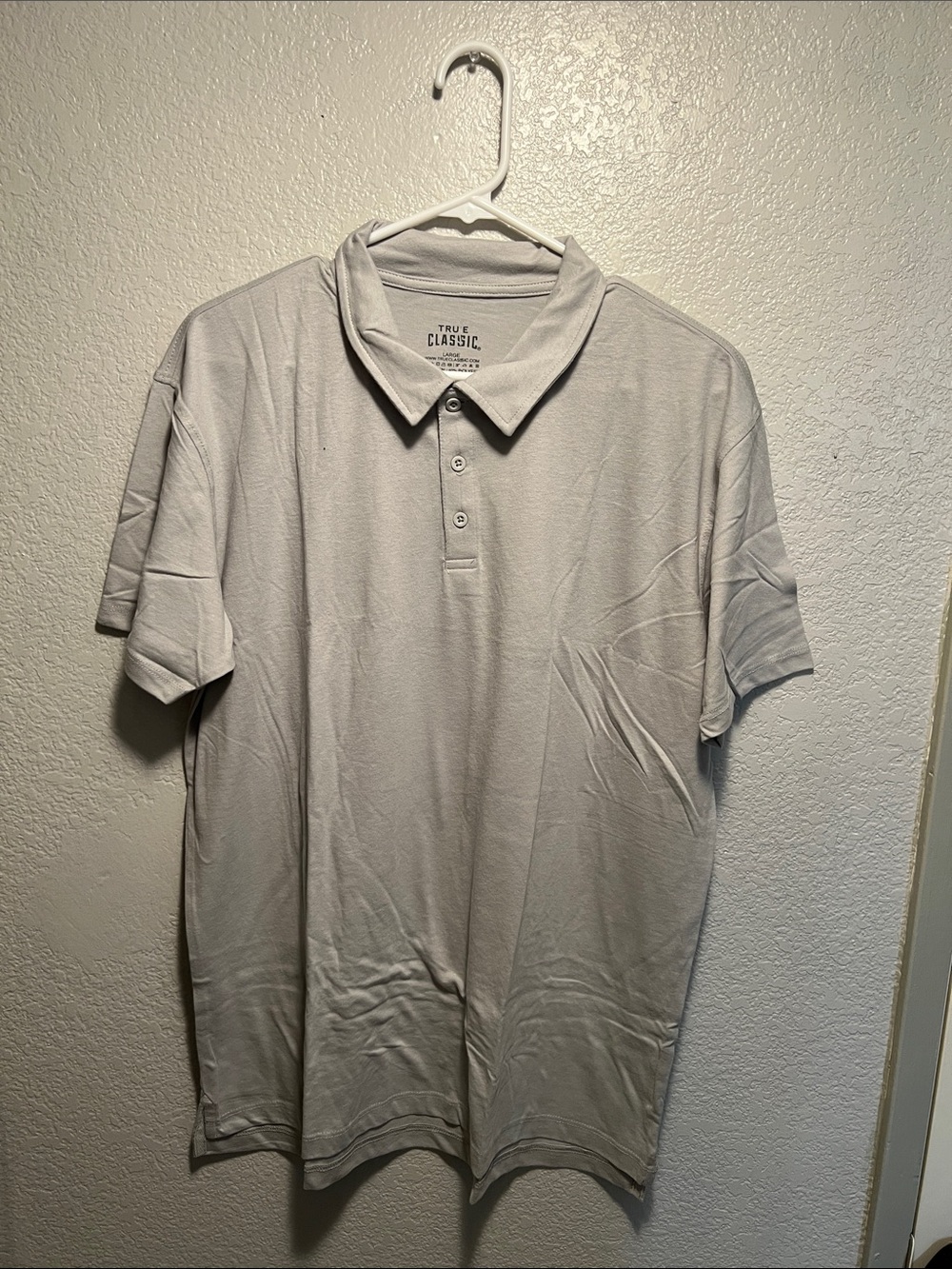 True Classic Light Gray Men's Polo Shirt NWOT